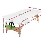 Zenses Massage Table 70cm Portable 3 Fold Wooden Beauty Bed Green - Image 2