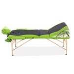 Zenses Massage Table 70cm Portable 3 Fold Wooden Beauty Bed Green - Image 3