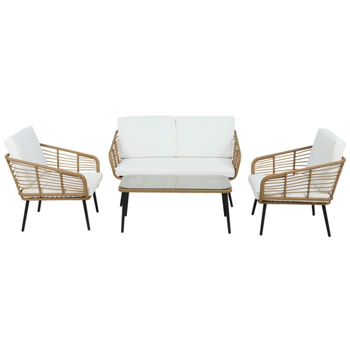 Gardeon 4-Piece Outdoor Sofa Set Rattan Lounge Setting Table Chairs - Image 3