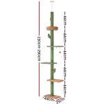 i.Pet Cat Tree Tower Scratching Post Scratcher Floor to Ceiling Cats Bed 290cm - Image 2