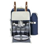 Alfresco 4 Person Picnic Basket Set Backpack Bag Insulated Blue - Image 3