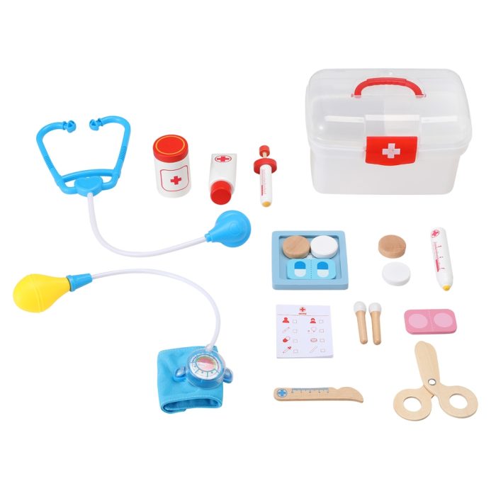 Keezi Kids Doctor Nurse Medical Case Pretend Play Set Stethoscope Medicine Toys - Image 3
