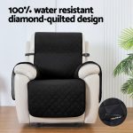 Artiss Recliner Chair Cover 100% Water Resistant Black - Image 4