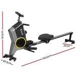 Everfit Rowing Machine 12 Levels Magnetic Rower Fitness Gym Cardio Workout - Image 2