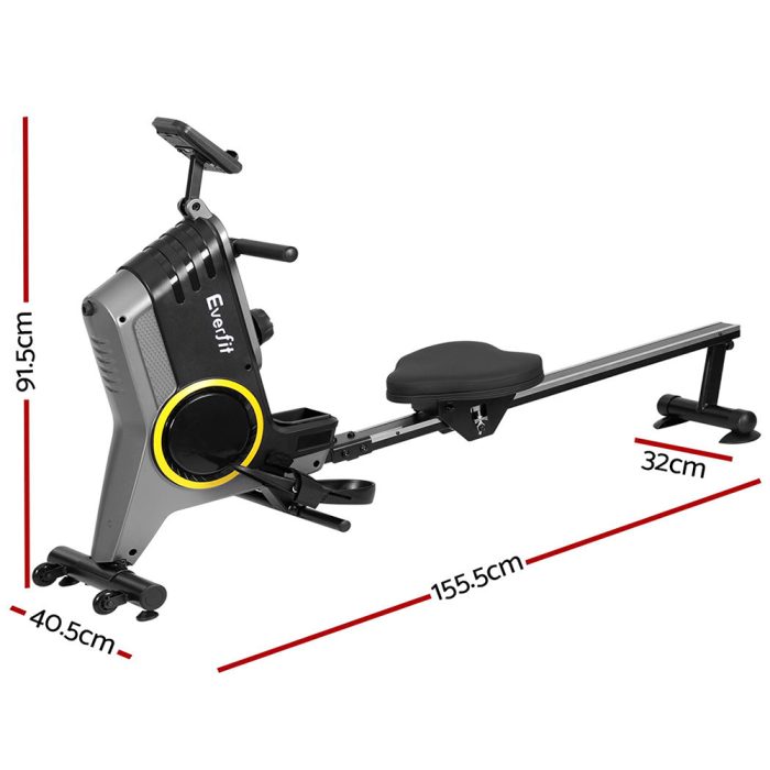 Everfit Rowing Machine 12 Levels Magnetic Rower Fitness Gym Cardio Workout - Image 2