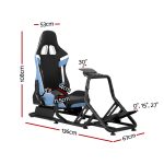 Artiss Racing Simulator Cockpit Steering Wheel Gaming Chair Blue - Image 2