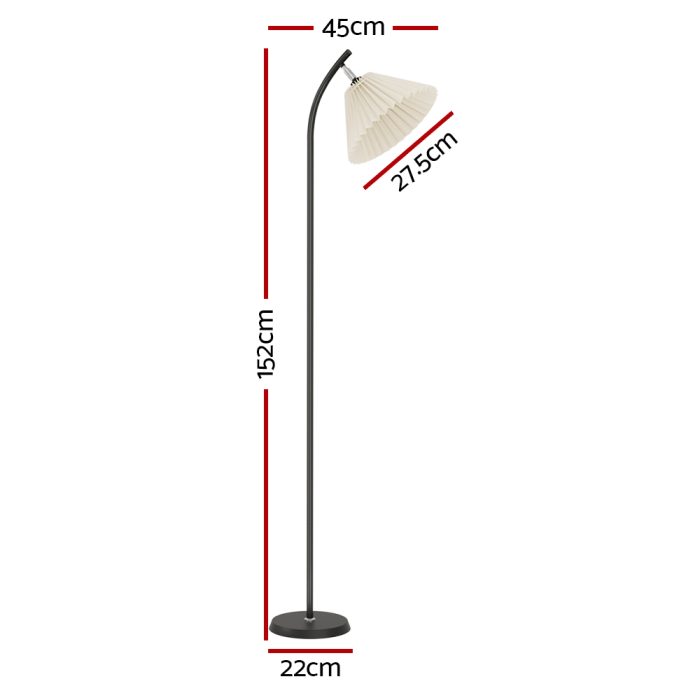 Artiss Floor Lamp LED Light Stand Modern Home Living Room Office Reading White - Image 2