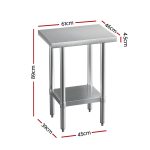 Cefito Stainless Steel Kitchen Benches Work Bench 610x457mm 430 - Image 2