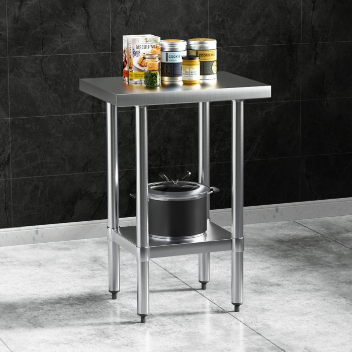 Cefito Stainless Steel Kitchen Benches Work Bench 610x457mm 430 - Image 4