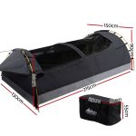 Weisshorn Double Swag Camping Swags Deluxe Canvas Tent Dark Grey - Image 2