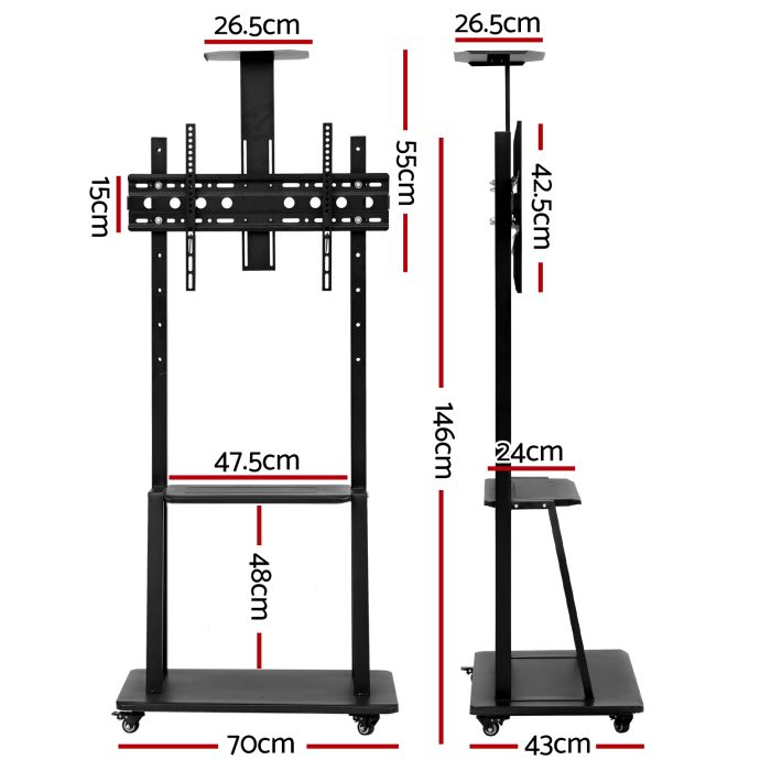 Artiss Mobile TV Stand for 32"-75" TVs - Image 2