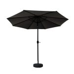 Instahut Outdoor Umbrella 2.7m Base Beach Pole Garden Tilt Sun Patio UV Black - Image 3