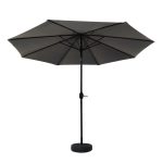 Instahut Outdoor Umbrella 3m Base Beach Pole Garden Tilt Sun Patio UV Charcoal - Image 3
