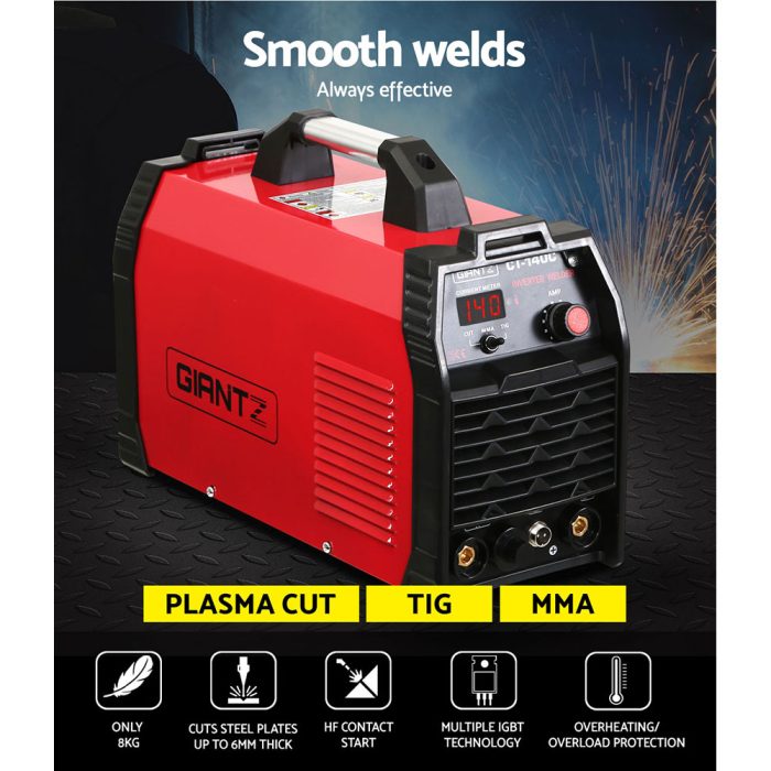 Giantz 140Amp Inverter Welder Plasma Cutter Gas DC iGBT Portable Welding Machine - Image 4