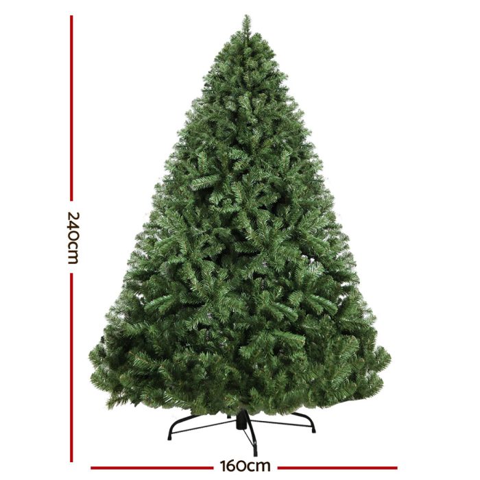 Jingle Jollys Christmas Tree 2.4M Xmas Tree Decorations Green 1500 Tips - Image 2