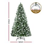 Jingle Jollys 2.7M Christmas Tree with Pine Needle Snowy Xmas Tree 1765 Tips - Image 2