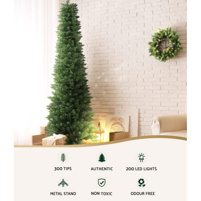 Jingle Jollys Christmas Tree 1.8m Pre-Lit 200 LED Lights Xmas Tree Decorations - Image 4