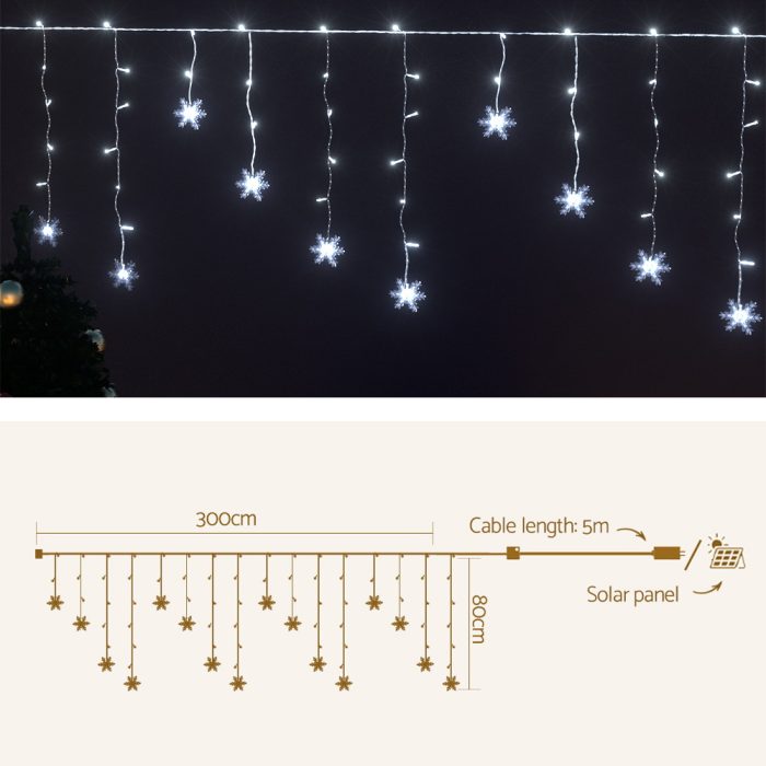 Jingle Jollys Christmas Lights 80 LED 3M Icicle Light Snow Decorations - Image 2