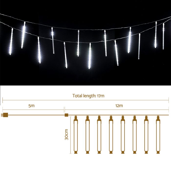 Jingle Jollys 12M Christmas Lights Shower Light 960 LED Falling Metor - Image 2