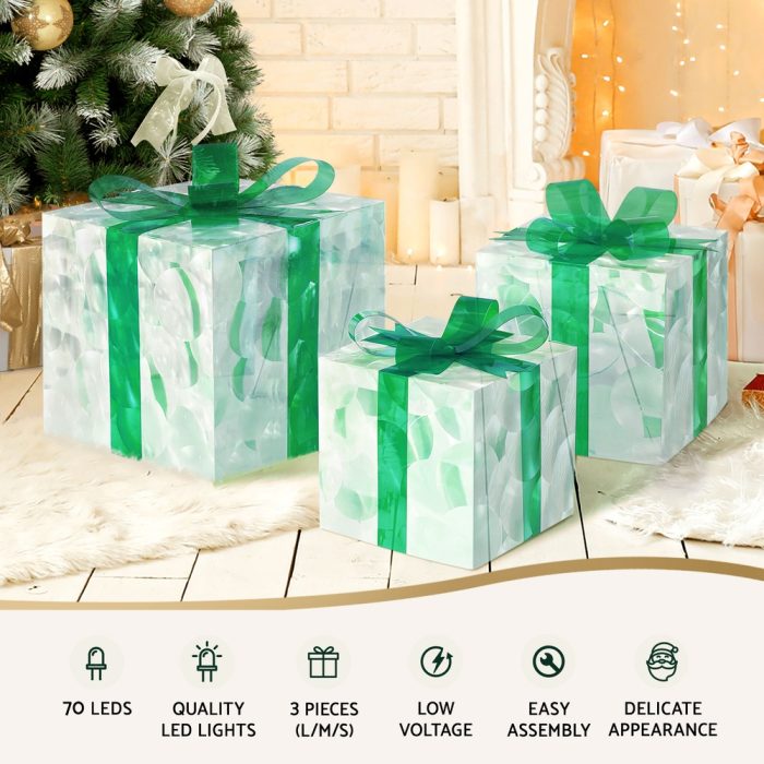 Jingle Jollys Christmas Lights 70 LED Fairy Light Gift Box 3pcs Decorations Set - Image 4