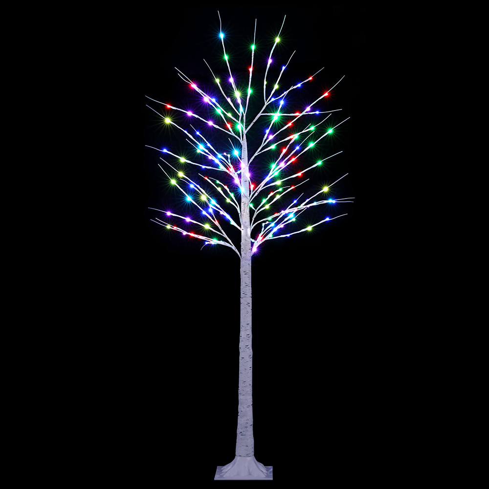 XMAS-TWIG-RGB-6FT-DIMMABLE-189923-00 Jingle Jollys Christmas Tree 1.7m Twigs 120 RGB LED Lights Xmas Trees Decoration - Image 1